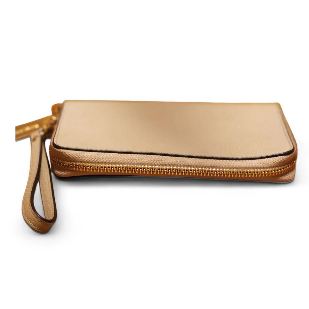 Michael Kors Jet Set Travel Wristlet Wallet Beige Leather